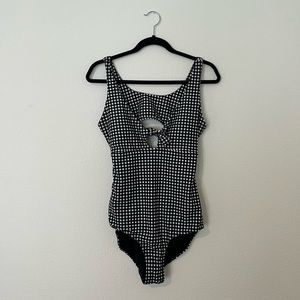 Checkered one piece swimsuit